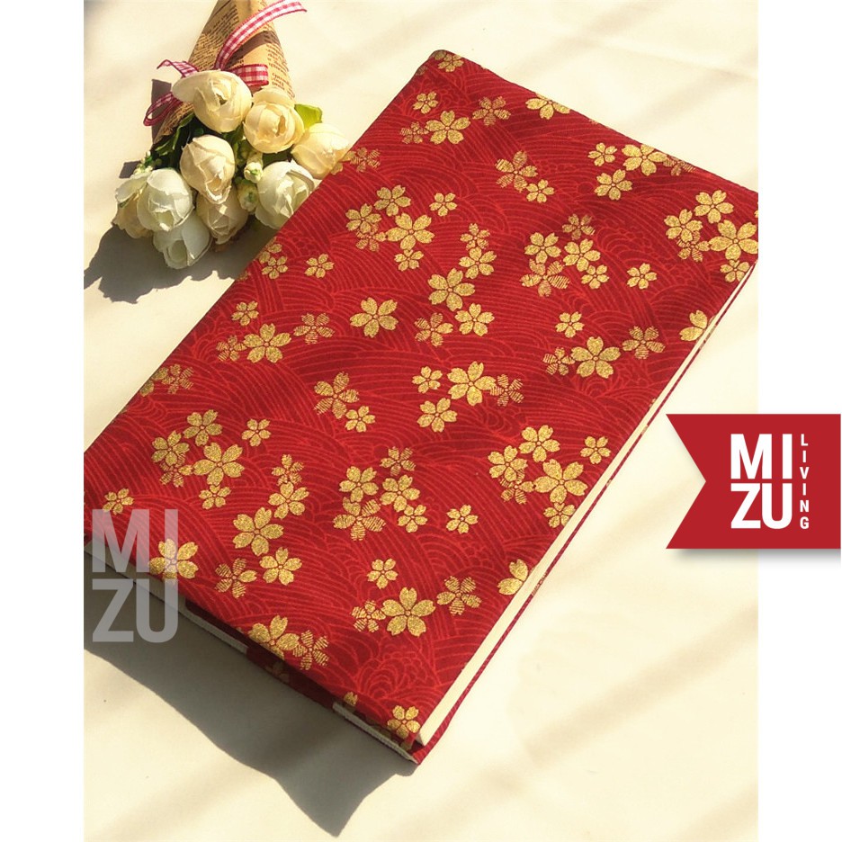 MIZU TOMESODE A5 GOLD Sakura Crane 192PAGES NOTEBOOK 100GSM Paper BUJO Bullet Journal Fountain Pen