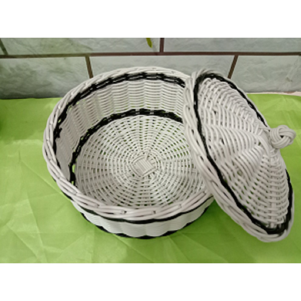 Wadah bumbu serbaguna +Tutup wadah kosmetik tempat bawang rotan plastik Tempat Kosmetik Tempat antik