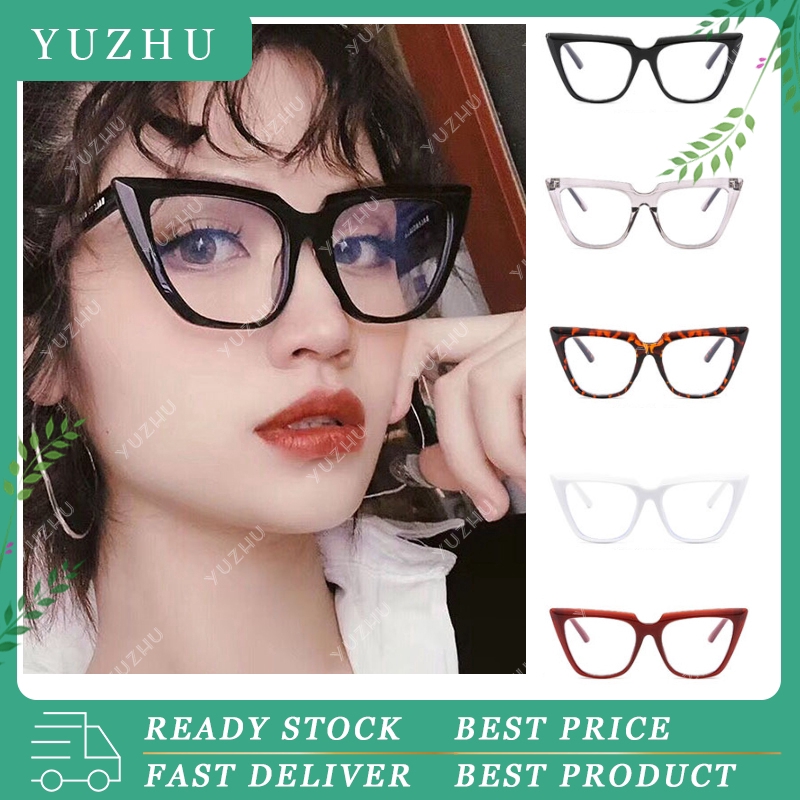 (YUZHU) Ready Stock Kacamata Wanita Anti Radiasi Mata Kucing Kacamata