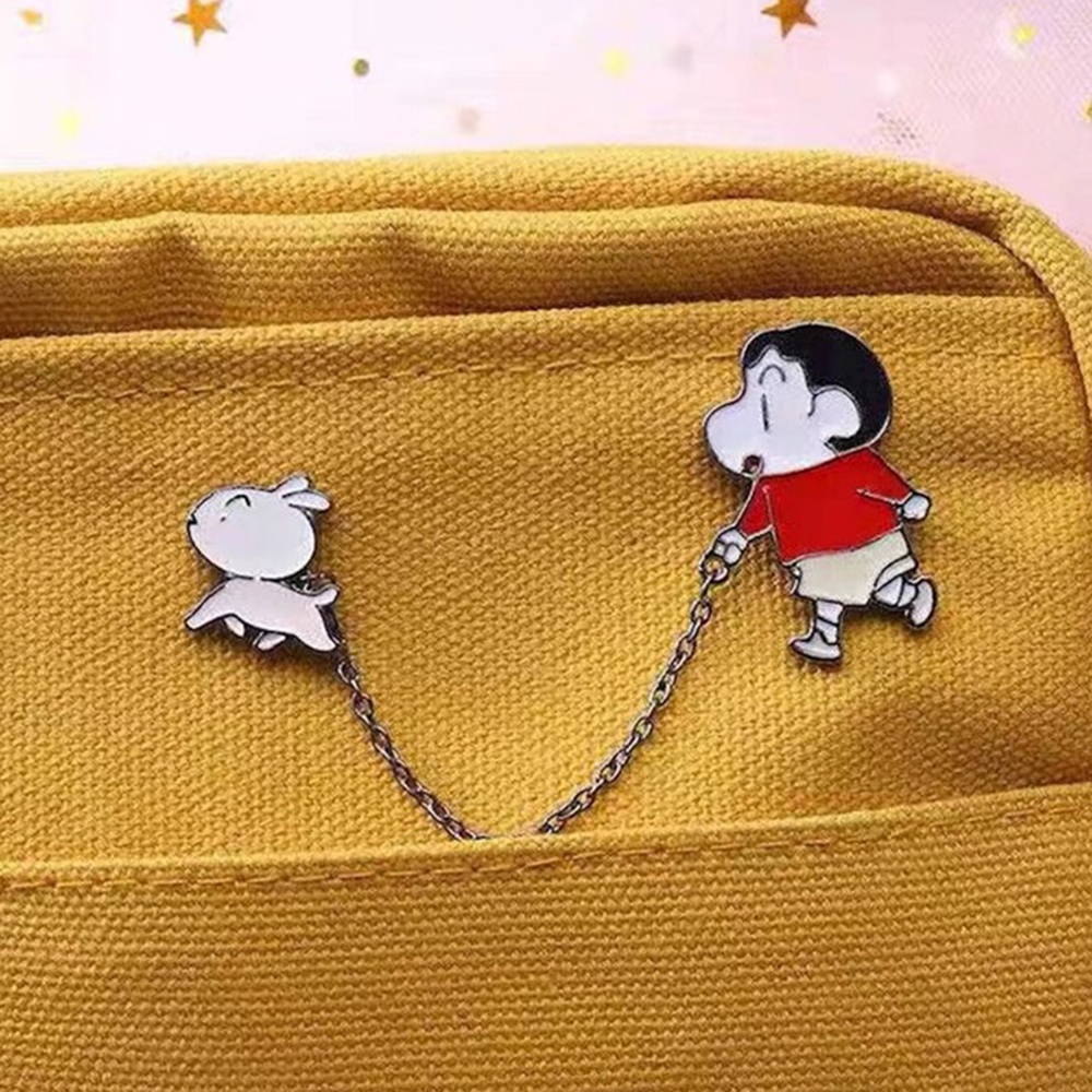 Bros Bentuk Kartun Crayon Shin-chan Gaya Jepang Untuk Aksesoris Tas