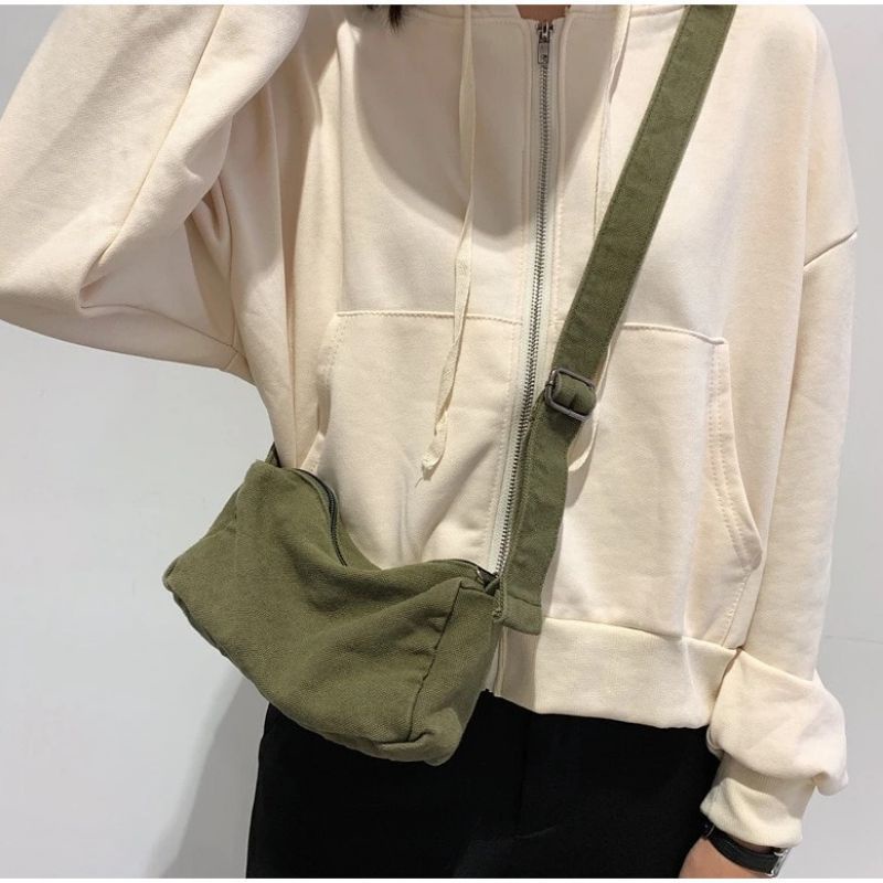 Tas Selempang Canvas Premiun Pria/Wanita Slingbag Unisex Koreanbag casual