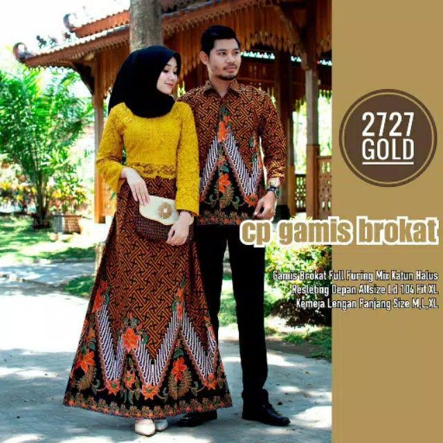 Nayaka Batik-couple Sarah Tille Slendang Payet Mutiara Lengan Panjang Termurah | Anjella Hauw Couple