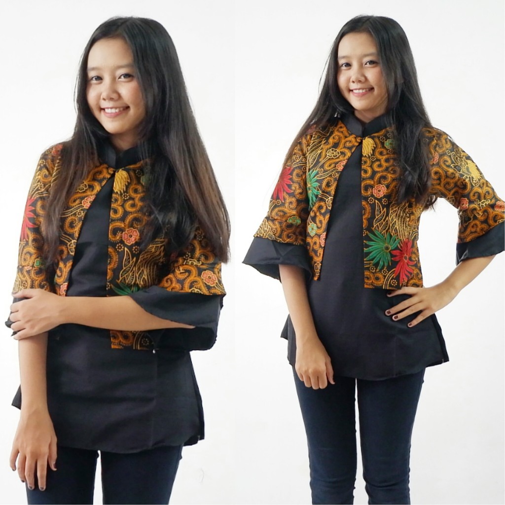 BATIK WANITA ROK DAN BLUS ATASAN BAWAHAN BATIK BLUS BAHAN BROKAT