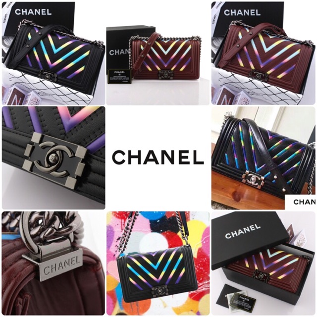 Chanel Boy Iridescent Chevron