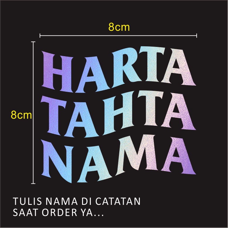 Stiker Harta Tahta Costum - harta tahta hologram