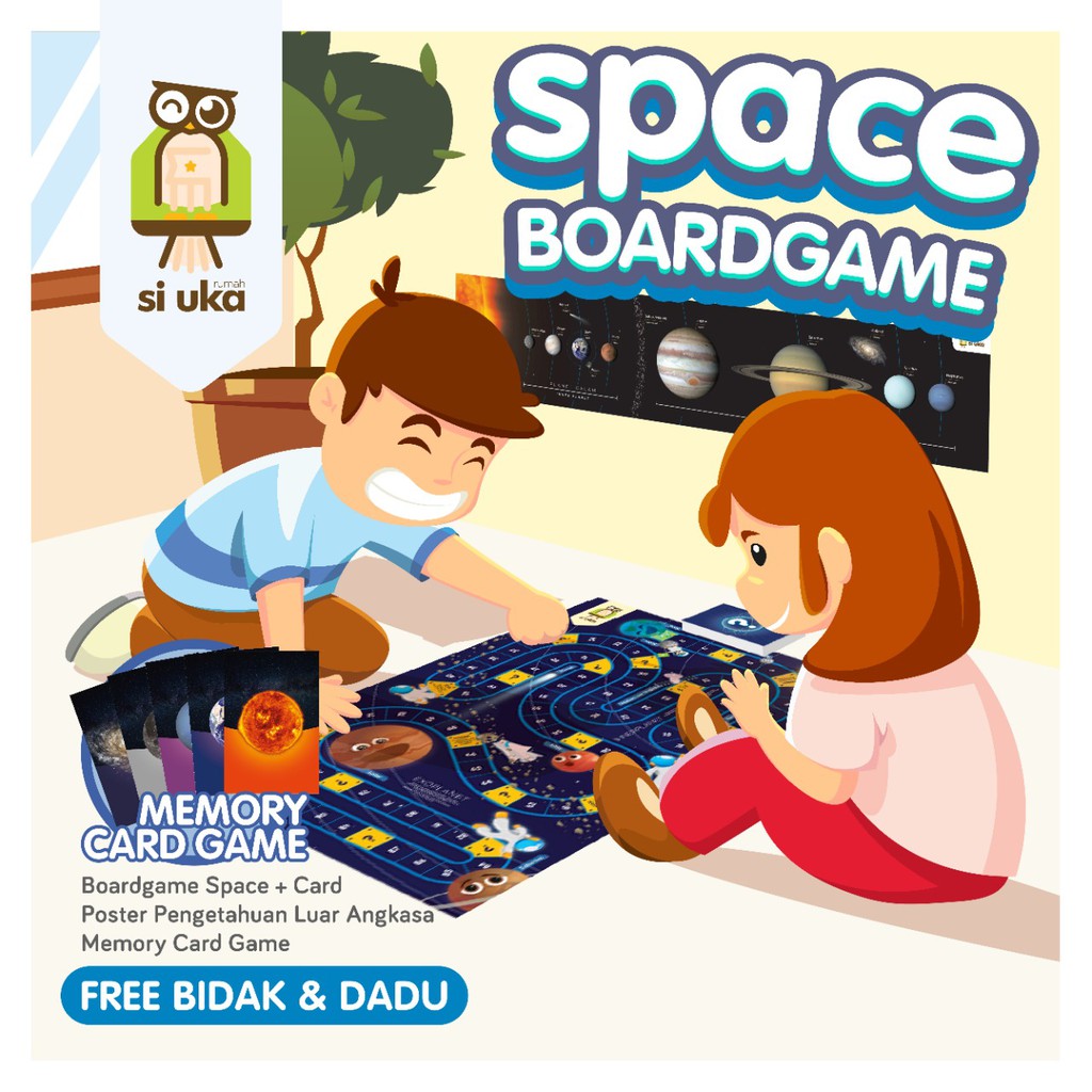 Jual Board Game Papan Permainan Anak Si Uka / Memory Card / Poster Mini