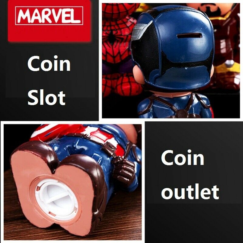 Celengan Koin Bentuk Action Figure Marvel Spiderman Batman Iron Man Captain America Untuk Hadiah Natal