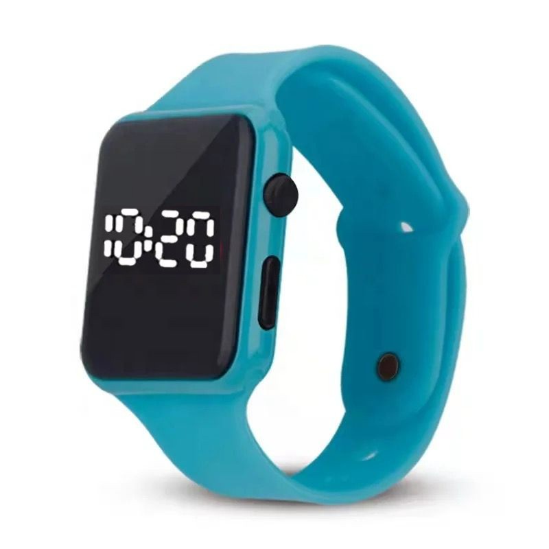 ✅COD MESIN JAPAN !! JAM TANGAN LED WANITA PRIA RUBBER DIGITAL WATCH MURAH BERKUALITAS JF037-B. Muda (LED Putih)