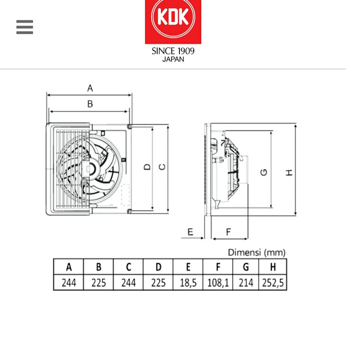 Kipas Angin Plafon Ceiling Exhaust Fan 6&quot; KDK 15 TGQ1