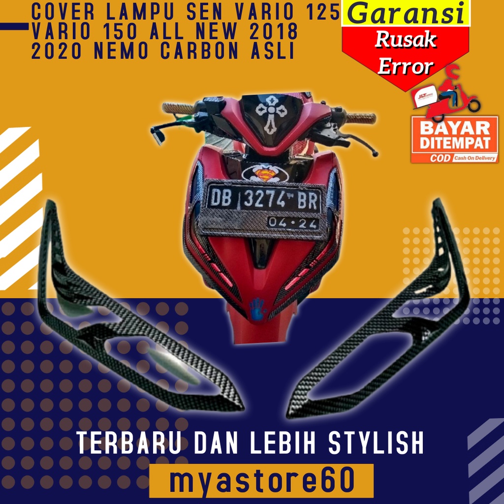 COVER LAMPU SEN VARIO 125 VARIO 150 ALL NEW 2018 2020 NEMO CARBON AKSESORIS SPAREPART MOTOR VARIO