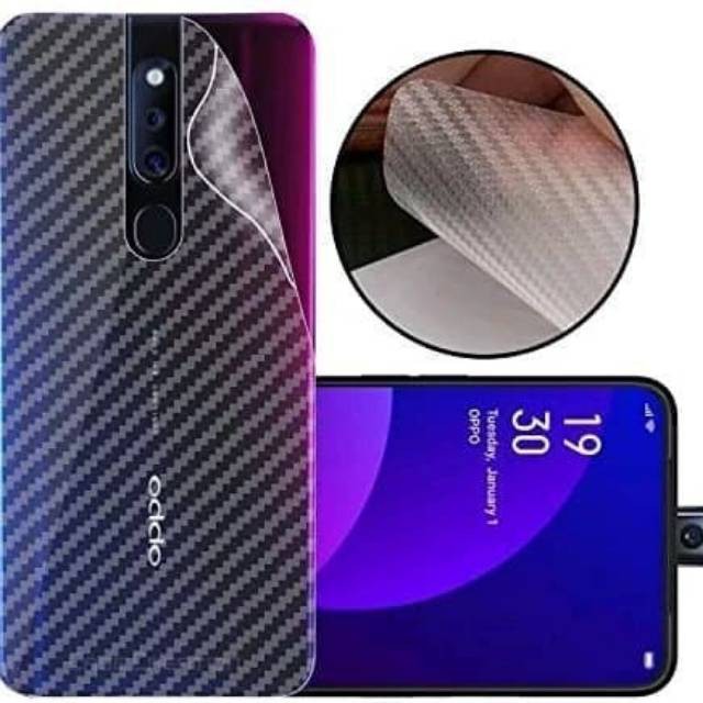 BACK SKIN CARBON HANDPHONE BELAKANG OPPO RENO 2, 2F, RENO 4, 4F, RENO 5
