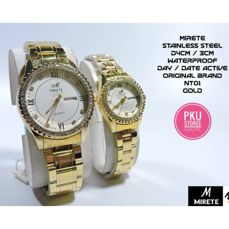 JAM TANGAN WANITA MIRETE ORIGINAL RANTAI STAINLIS STILL TAHAN AIR