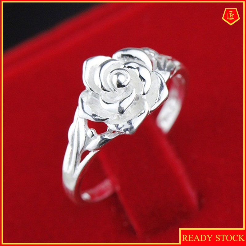 [Ready Stock]S925 Silver Rose Ring Creative Fashion