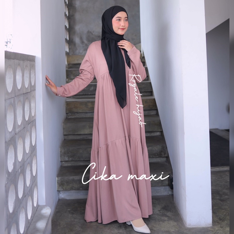 Cika gamis katun rayon twill size s-xxxl