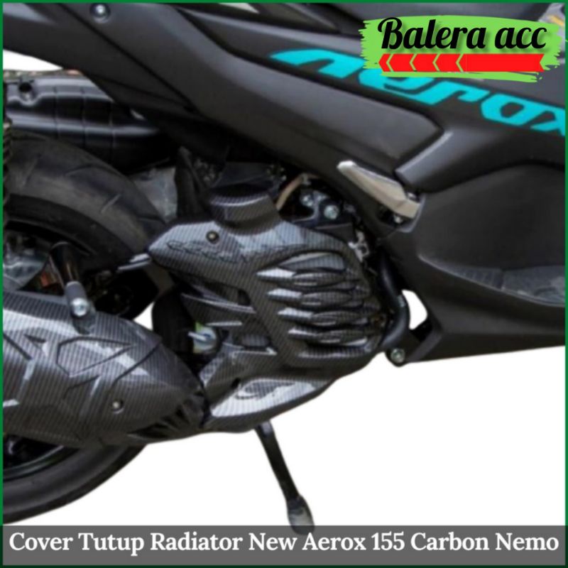 Cover Tutup Radiator New Aerox 155 2021 2022 Carbon Nemo