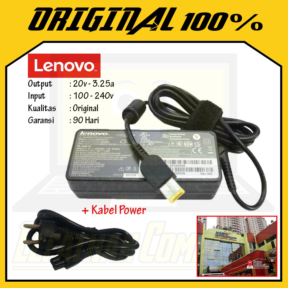 CHARGER LENOVO 20v - 3,25a USB ORIGINAL Lenovo G400,G40-70