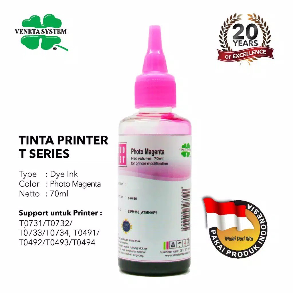 TINTA REFILL ISI ULANG BOTOL INFUS EPSON T SERIES - 70ML