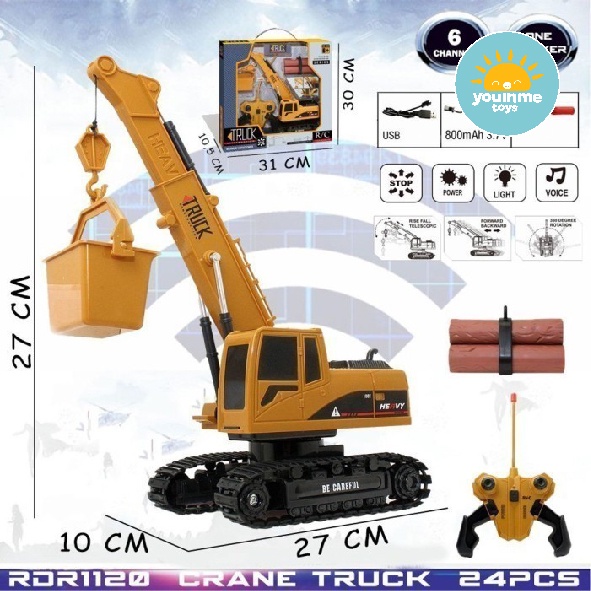 Mainan Anak Crane Truck Remote Control Youinmetoys
