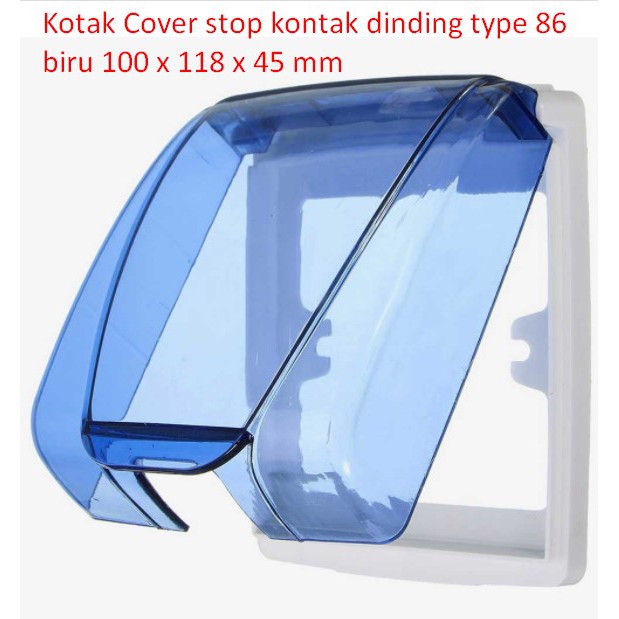 Grab Medan Kotak Pelindung Cover stop kontak dinding 100 x 118 x 45 mm type 86 biru