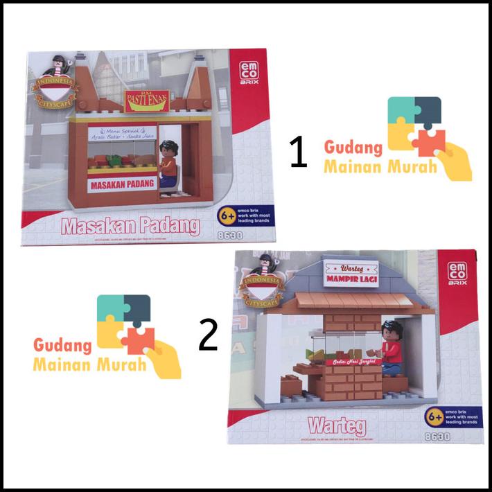 Lego Emco 8630 Brix Special Indonesia Series Pedagang Kaki Lima Ori