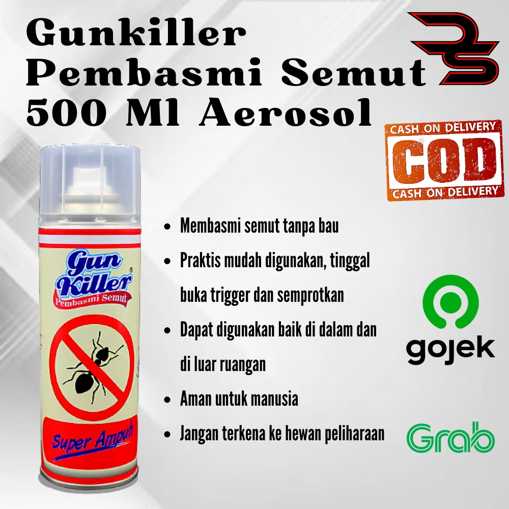 Racun Pembasmi Semut GUNKILLER Spray 500ml AEROSOL Super Ampuh / Obat Hama Serangga GUN KILLER
