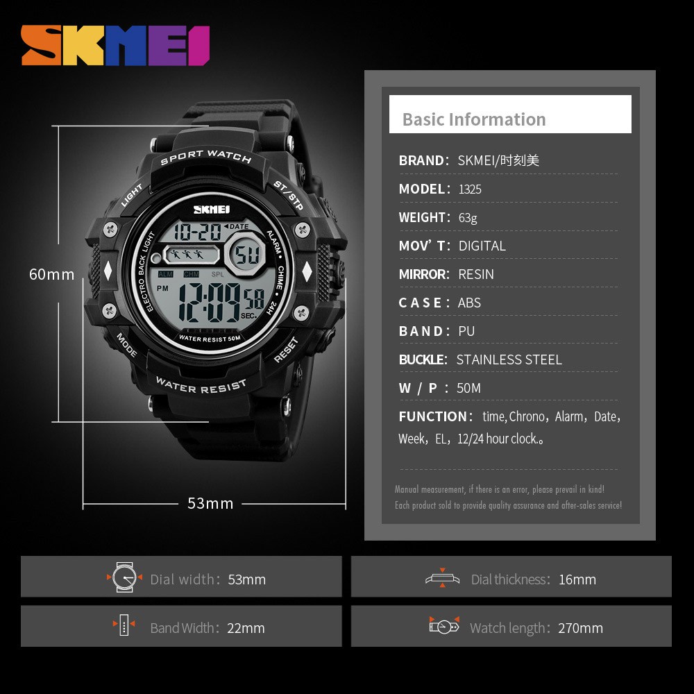 Jam Tangan Pria Digital Skmei DG1325 Water Resistant 50M - Jam Tangan Sport Skmei 1325- Jam Tangan Olahraga Digital