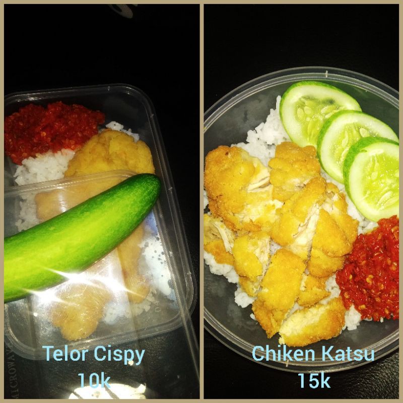 

paket rice bowl (telor/ayam) crispy