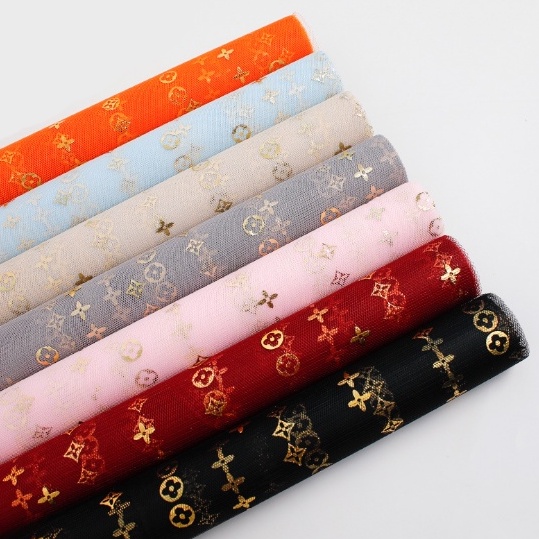 LV Motif Tile Roll / Cotton Roll / Kain Roll / Tissue Paper / Kain tisu / Kain Katun / Kain Bunga / Kain Pembungkus Bunga / Cotton Flower / Bouquet / Roll Flower / Tille wrapping / Mesh Roll