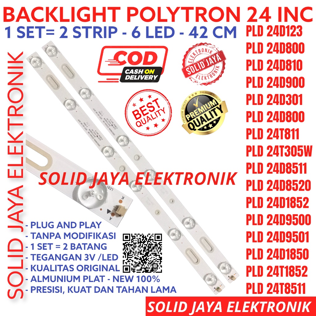 BACKLIGHT LED POLYTRON 24 INC PLD24D900 PLD24D901 PLD24T8511 PLD24D8511 PLD24D1852 PLD24D810 6K 3V