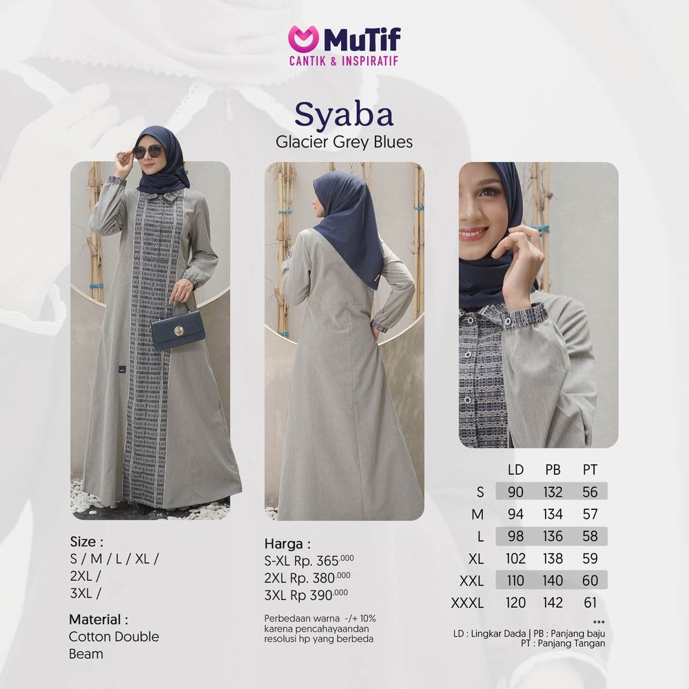 MUTIF GAMIS SYABA GLACIER GREY BLUES