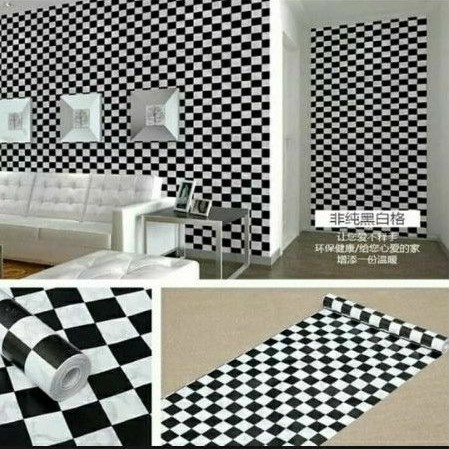 Wallpaper Sticker Motif Papan Catur Elegant
