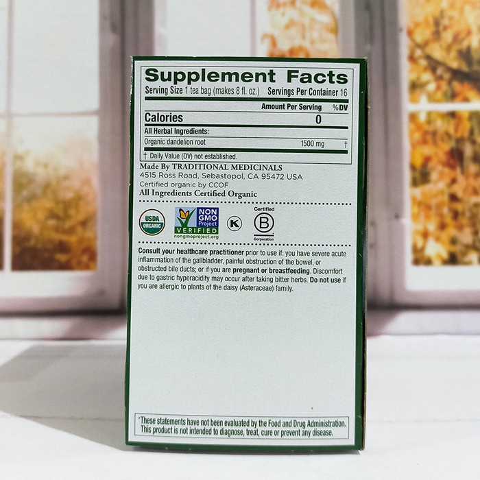 

B062 Traditional Medicinals Organic Roasted Dandelion Root Isi 16 Tea Bags g054S