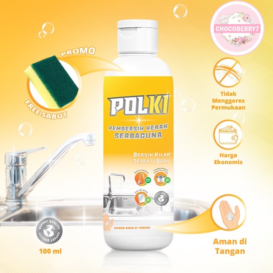 POLKI Pembersih Kerak Serbaguna 100 ml Kaca Panci Stainless Steel