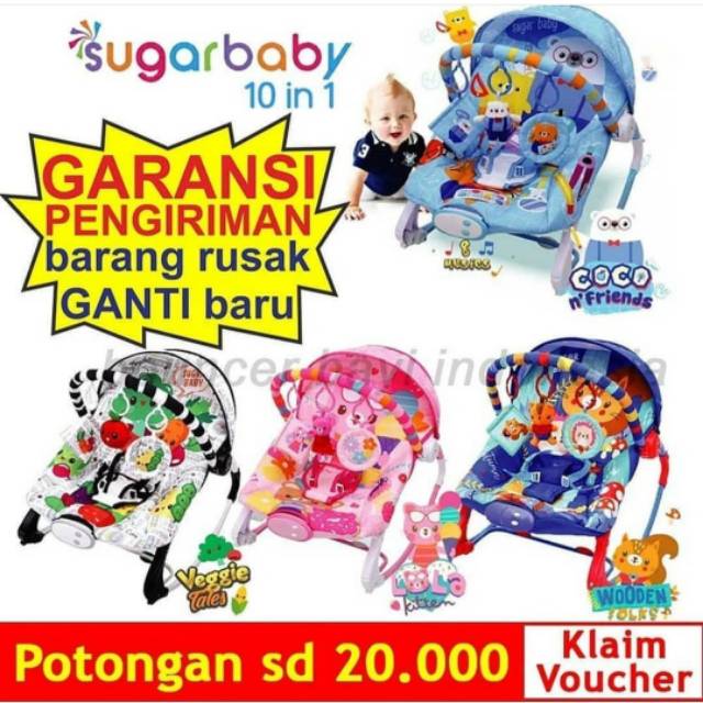 SUGAR BABY Rocking Bouncer 10 in1 Premium Rocker Bouncher bouncer sugarbaby bouncer sugarbaby ayunan bayi BOuncer rocking Bouncher sugarbaby Rocking 10 in 1 Sugar Baby Bouncher Rocker, Ayunan Bayi  Bouncer Bayi Sugarbaby