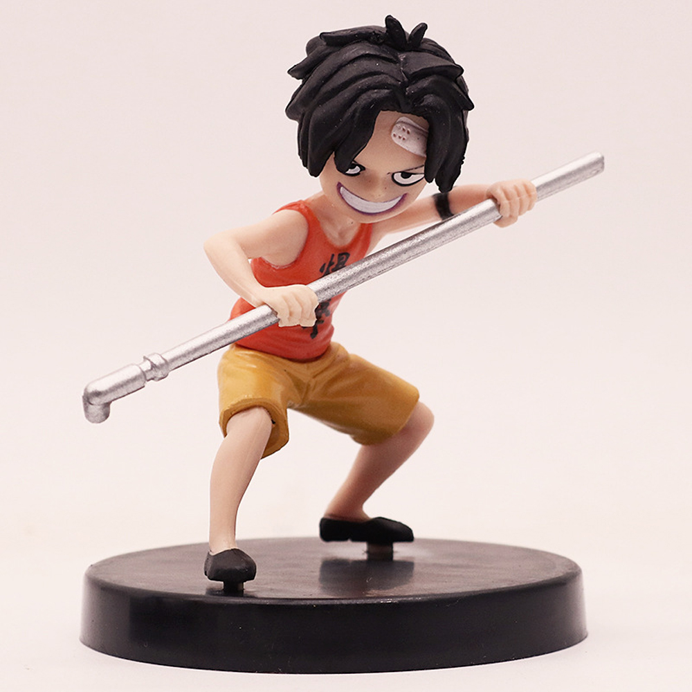 Lanfy Mainan Action Figure Model Anime Monkey D Luffy Ace 9-10cm Untuk Koleksi