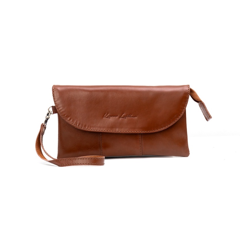 Kenes Leather Clutch Tas Tangan Kulit Asli SWIFT Pullup - Free Gravir Nama