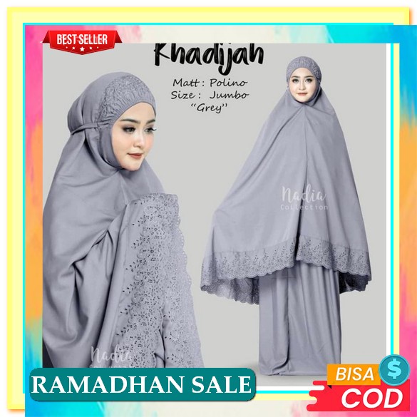 Najla Mukena Mukenah Rukuh Rukoh Rayon Renda Bordir Bunga Motif Polos Adem Jumbo Besar Big Size Bigs