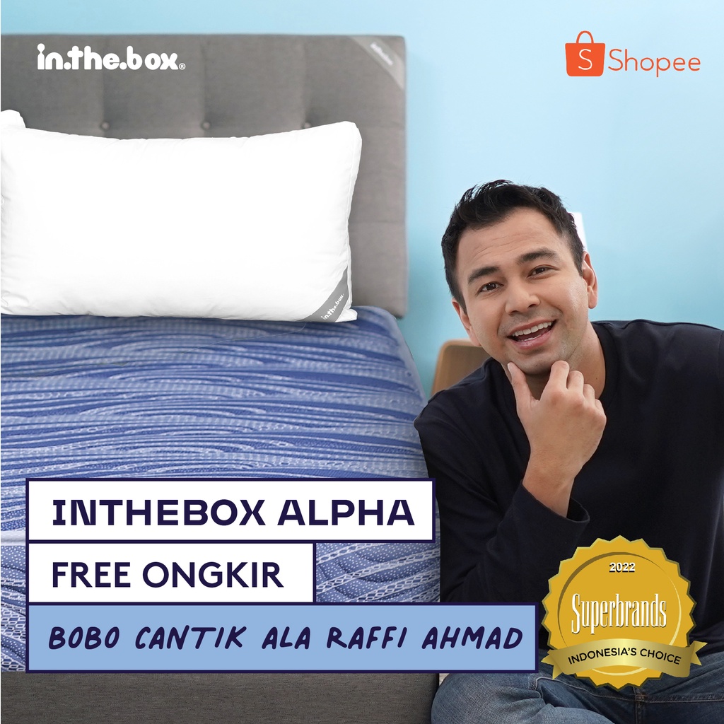Ready  [COD] INTHEBOX Alpha Kasur Spring Bed - FREE Bantal Ukuran Kasur 90x200, 100x200,