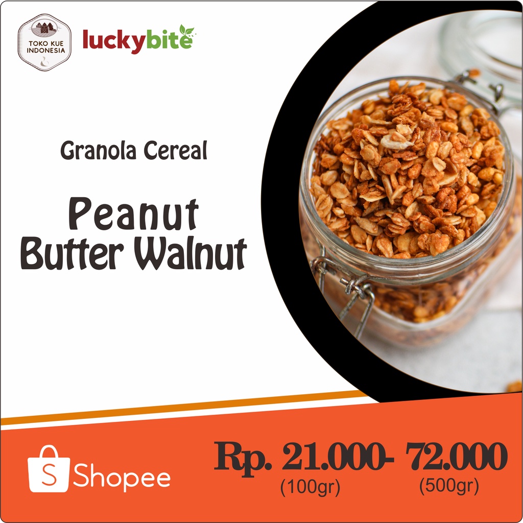 

Menu Makanan Sarapan Healthy Sereal GRANOLA SEREAL PEANUT BUTTER WALLNUT Oatbits Murah Diet Rendah Kalori