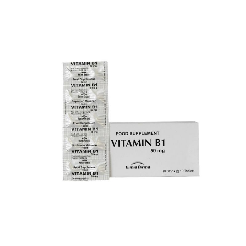 VITAMIN B1 50 MG KIMIA FARMA 1 STRIP @10 TABLET