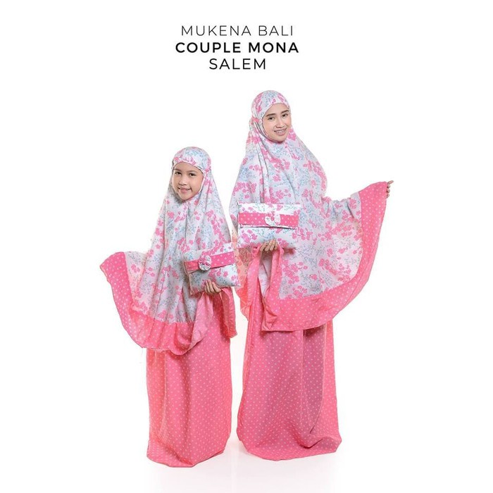 MUKENA COUPLE BALI MONA TAS PESTA SALEM (IBU+ANAK)