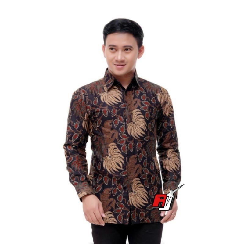 Batik Kemeja Pria New Arrival Distro Batik Pria Bordir Sogan HRB026 Batik Notoarto Batik Pekalongan Termurah