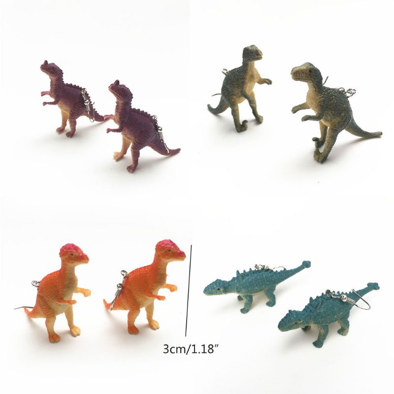 SIY  12 Pairs Cute Punk Dinosaur Animal Drop Earrings Set  Resin Funny Animal Dinosaur Earrings for Women Girls Creative Gift