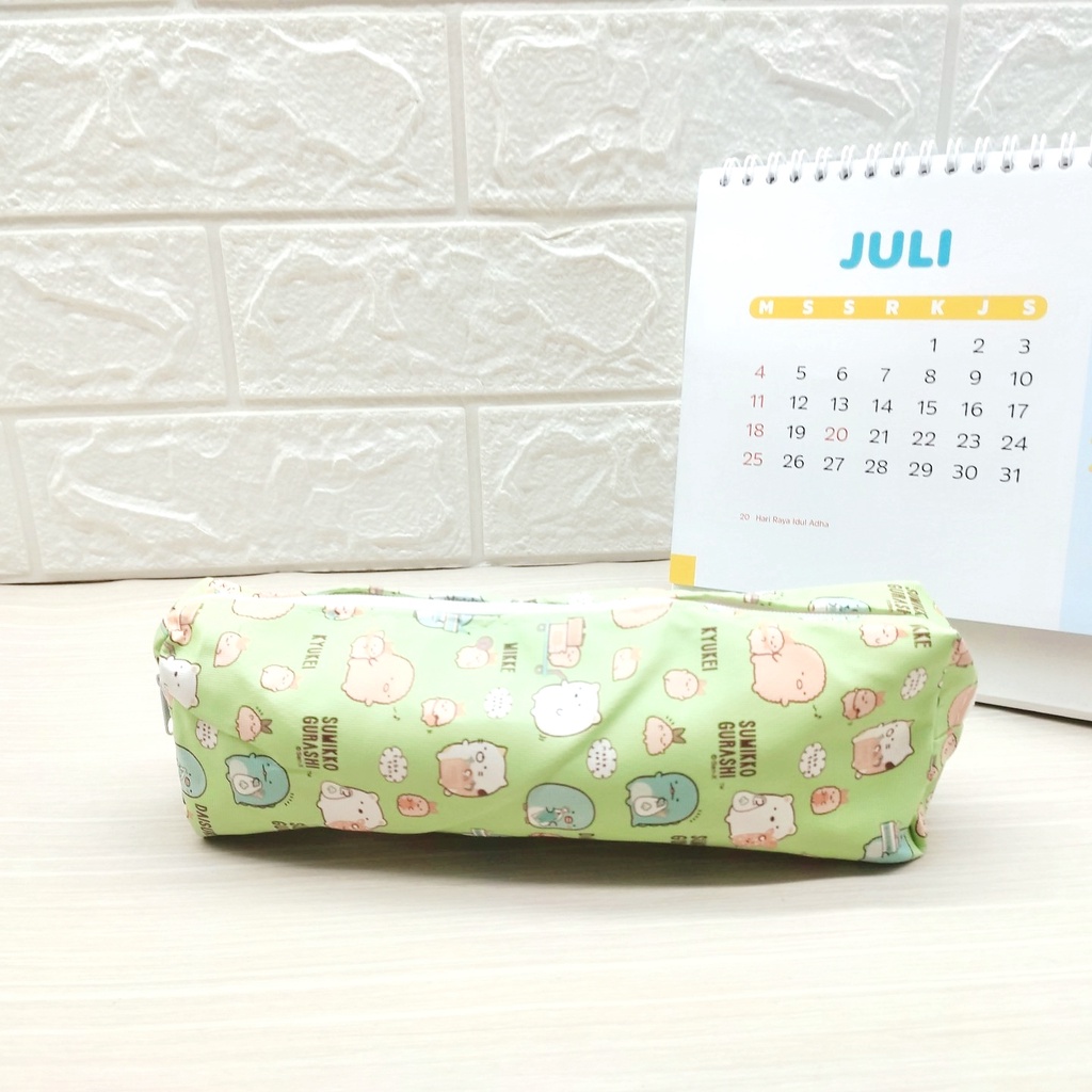 KOTAK PENSIL MOTIF KARTUN LUCU UNIK / KOTAK PULPEN / TEMPAT ALAT TULIS IMPORT BS-SUMIKKO HIJAU