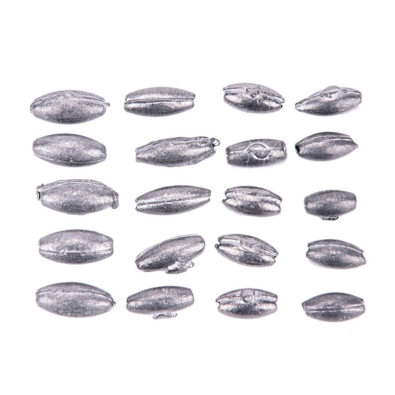 {LUCKID}100pcs olive shape lead sinkers pure lead making fishing sinker