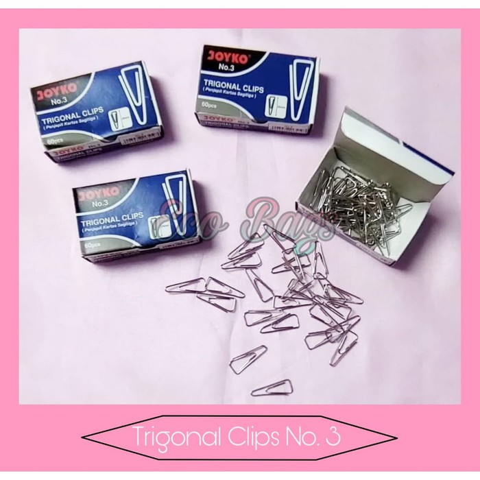 

Trigonal Clip No. 3 / Trigonal Clip Joyko No. 3 / Penjepit Kertas Klip