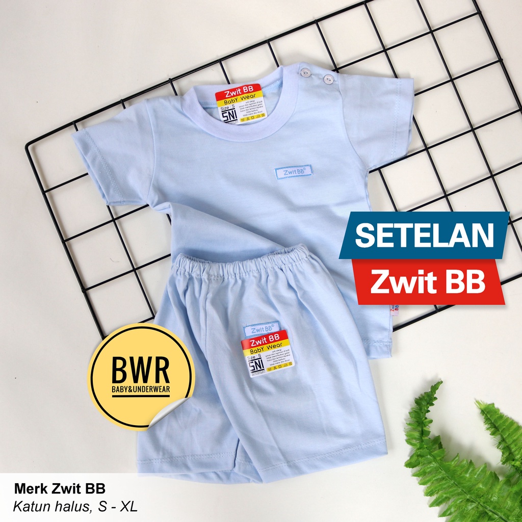 [ 3pc ] Setelan Zwit BB PENDEK Warna POLOS | Pakaian Anak Kaos Pendek + Celana Pendek || Bwr