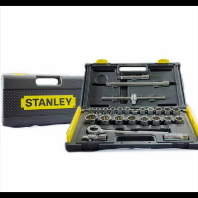 kunci set shock( 1/2" - 12pts ) Metric Socket Set 27pcs stanley ( 86477 ) Stanley