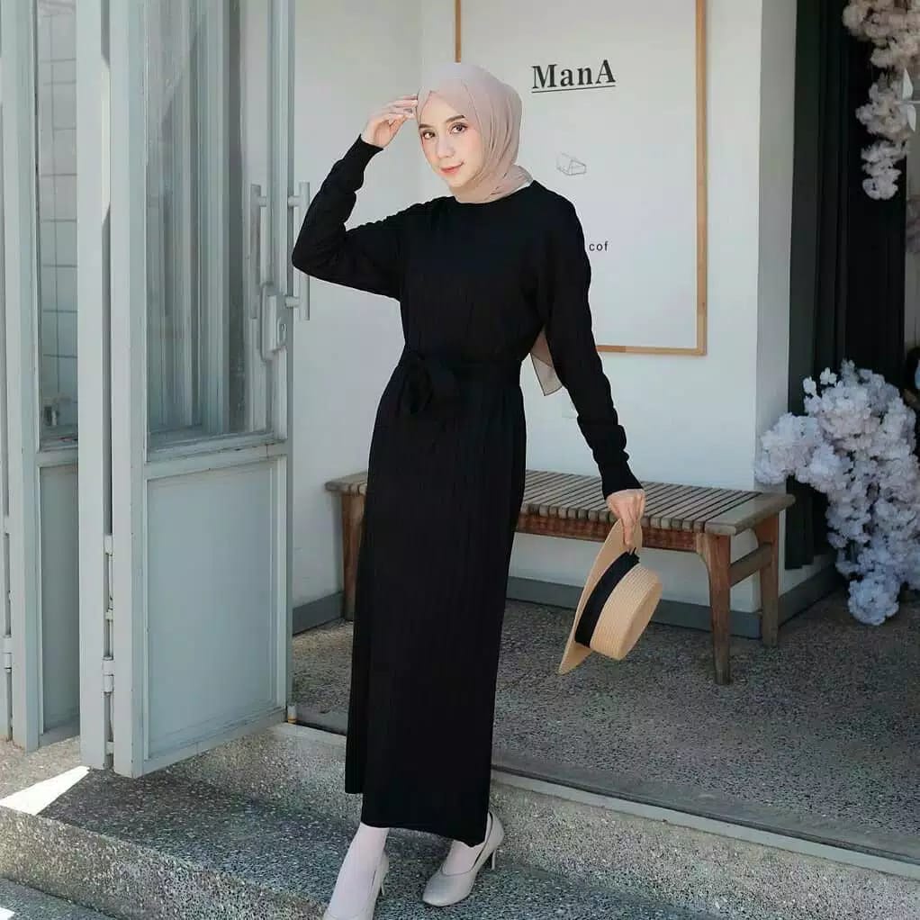 Raya Gamis Rajut - Gamis Premium - Gamis Tali - Gamis Panjang - Baju Muslim - Dress Rajut - Dress Panjang