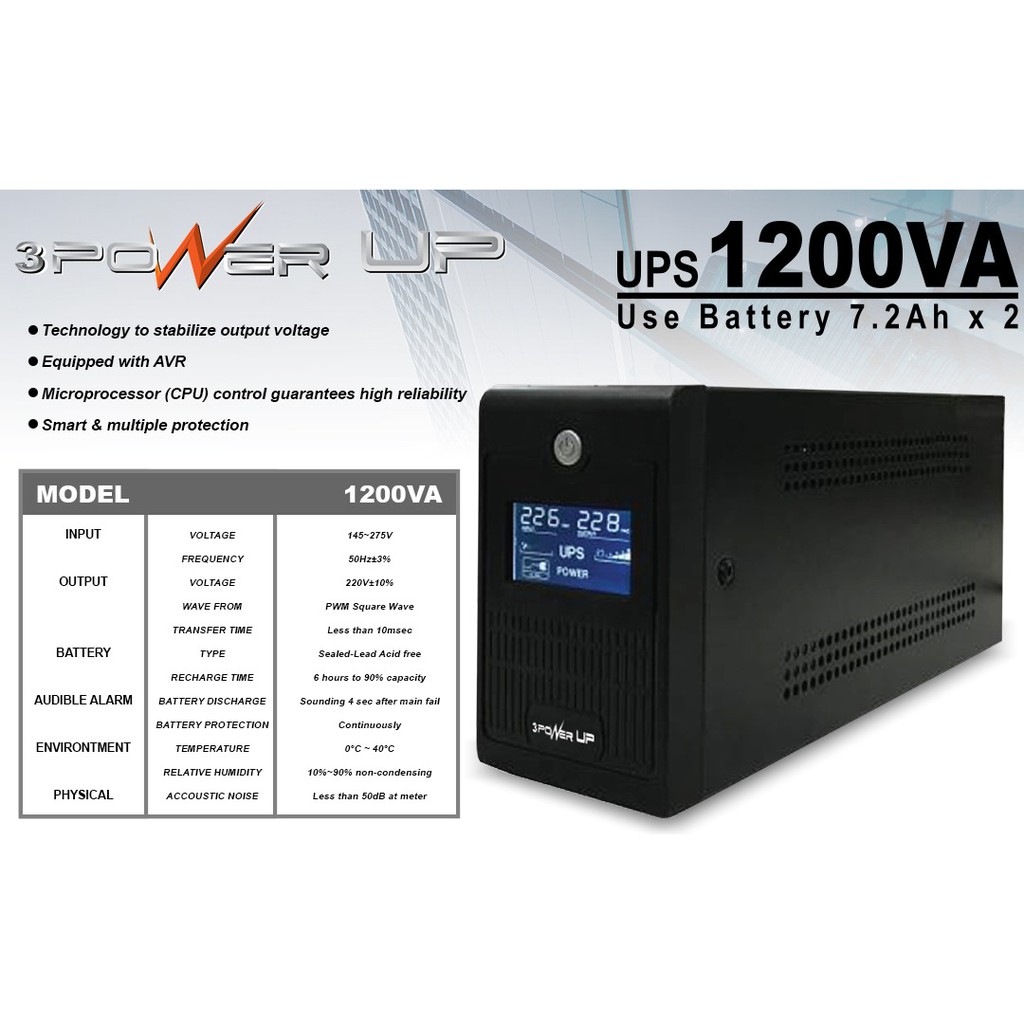 UPS- 1200VA PowerUp Plus LCD